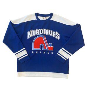 Quebec Nordiques Home Jersey Spellout Embroidered Youth XL NHL Hockey Mens Small